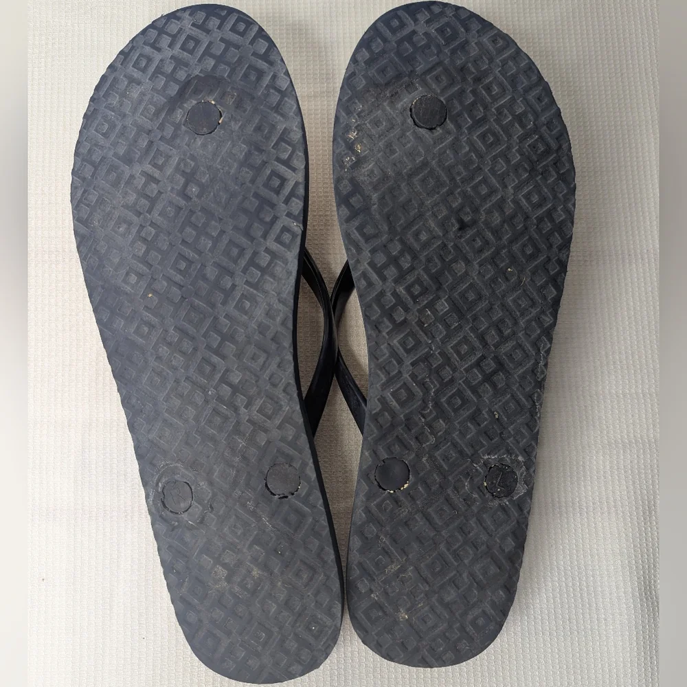 Tory Burch Geometric Multicolor Gold Logo Thong Sandals Flip Flops Women's 10